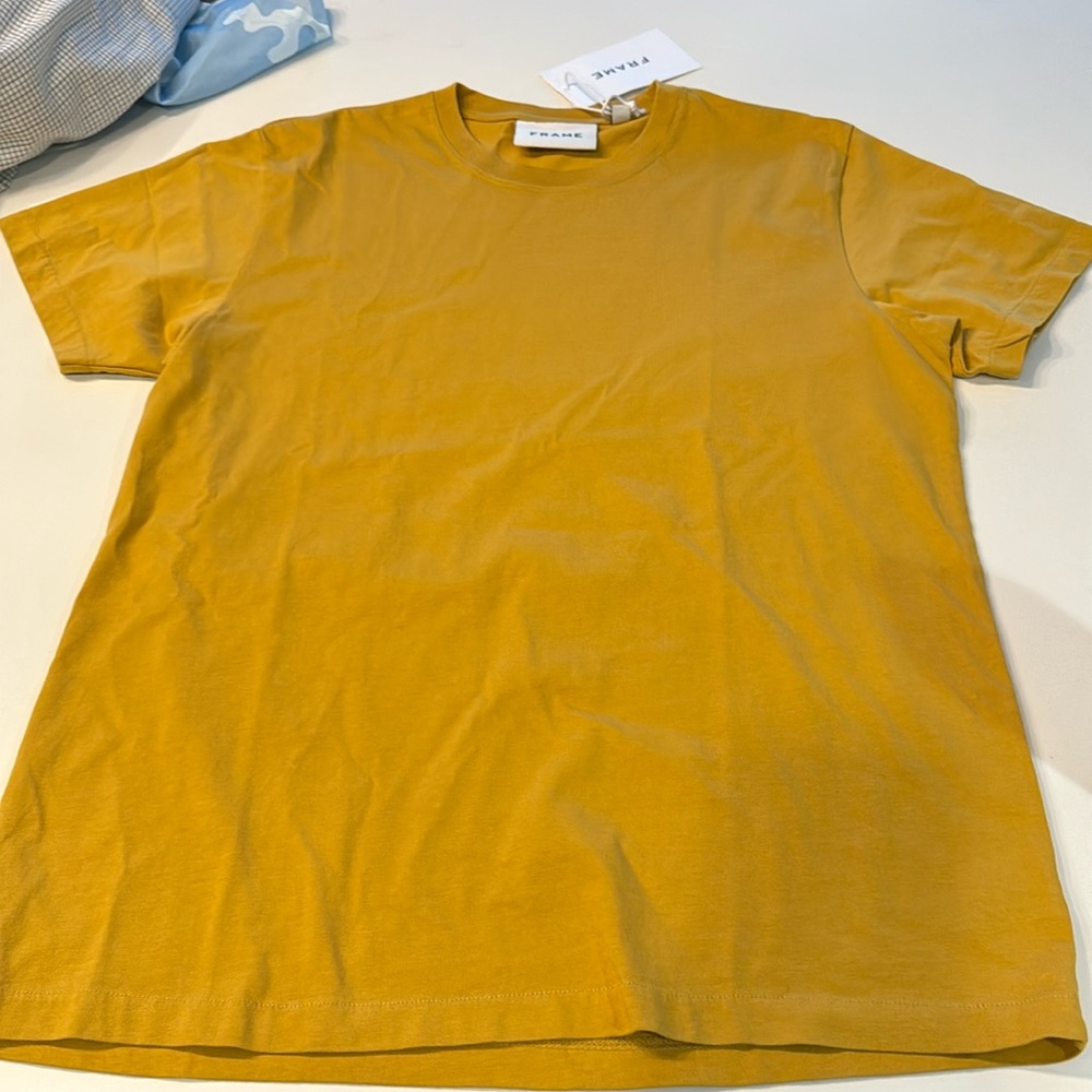 Frame Logo Tee Mustard Yellow - M NWT